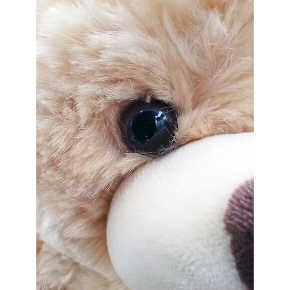 Honey Brown Teddy Build a Bear Stuffed Animal Plush Dark Brown Eyes 15" Soft Toy - Picture 4 of 15